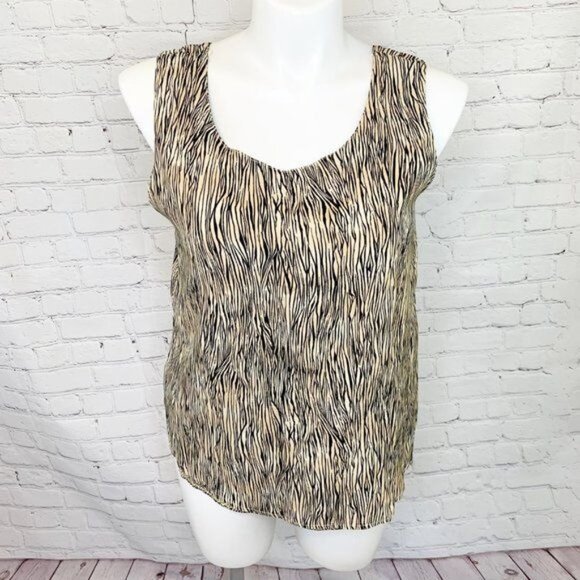 VINTAGE REVERSIBLE ZEBRA LEOPARD PRINT CITY GIRL BY NANCY BOLEN TANK TOP - 14 - Picture 5 of 8